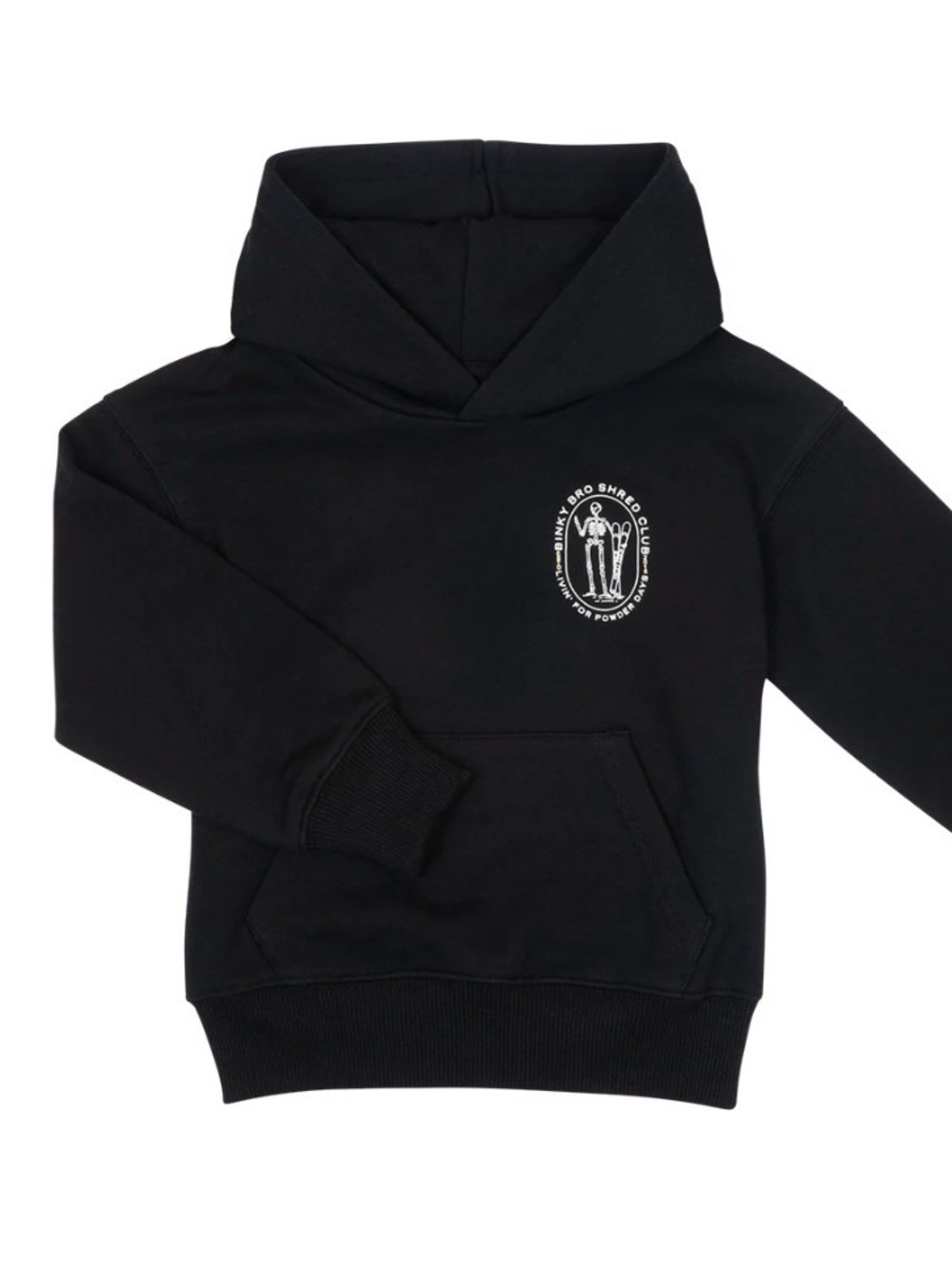 Binky Bro Powder Skelly Hood Black, Size 2T